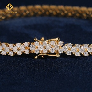 ZUANFA JEWELRY Moissanite Tennis <b>Bracelets</b> 18K Gold Plated 5.2MM Prong Setting Women's Luxury <b>Bracelet</b> - Product Image 2