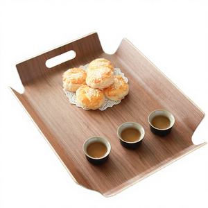 ถาดเสิร์ฟทรงสี่เหลี่ยมผืนผ้าทำจากไม้ไผ่แบบคลาสสิก กันน้ำ เป็นมิตรกับสิ่งแวดล้อม ทำด้วยมือ พร้อมหูจับคู่ สำหรับเสิร์ฟขนมปัง เค้ก - Product Image 4