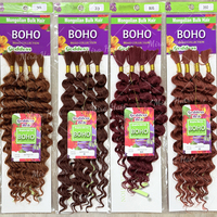 Lot de 4x mèches de cheveux bouclés italiens de 18 pouces, extensions de cheveux naturels vietnamiens bruts pour tresses, perruques et crochets bohèmes