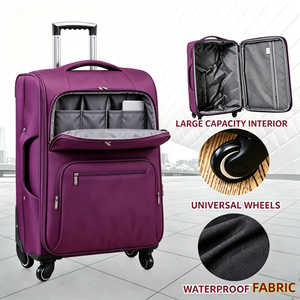 Valises à roulettes en tissu Oxford personnalisées, valises <span class=keywords><strong>de</strong></span> voyage combinées pour hommes, valises à roulettes pour affaires, OEM/ODM - Product Image 2