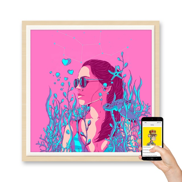 Wall Mount Metal NFT Digital Frame with Android OS WiFi Video Playback 2K/4K LCD Screen Wireless Picture Frame