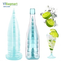 5 tasses en 1 bouteille Camping en plein air Portable amovible verrerie en plastique transparent Champagne vin voyage gobelets ensemble