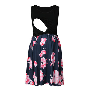 Vestido corto Floral sin mangas para mujer, vestido cómodo de verano para amamantar - Product Image 2