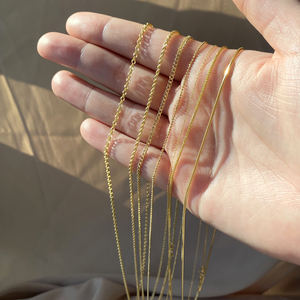 <span class=keywords><strong>Collana</strong></span> a catena <span class=keywords><strong>sottile</strong></span> in vero <span class=keywords><strong>oro</strong></span> massiccio MaiYi Classic 9k/10k/14k/18k personalizzabile per donna - Product Image 6