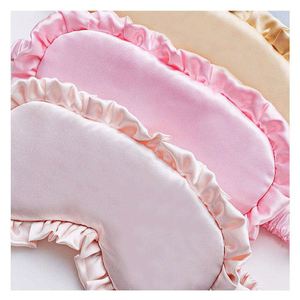 Masque en satin de soie doux et respirant double face, réglable, avec logo personnalisé, pour la protection contre la lumière et le sommeil - Product Image 1