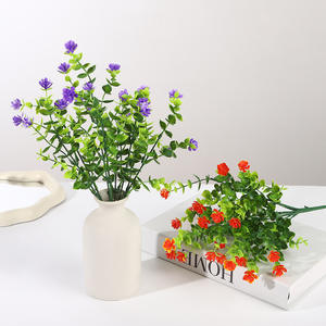 Flores Artificiales de Eucalipto y Camelia de 7 Ramas y 35 Mallas, de Plástico, de Alta Simulación, Accesorios para Fotografía - Product Image 2