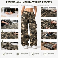 Pantalon cargo personnalisé pour femme, coupe ample et oversize, vierge, avec cordon de serrage, taille haute