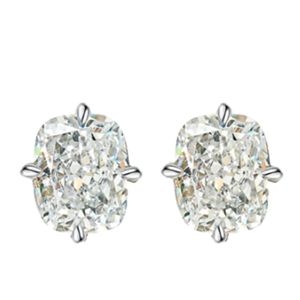 Nuovo <span class=keywords><strong>argento</strong></span> puro intarsiato diamante ad alto tenore di carbonio luce di lusso Versatile eleganza e di alta qualità femminile rettangolare taglio di ghiaccio <span class=keywords><strong>orecchini</strong></span> - Product Image 1