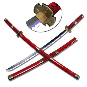 Espada de Madera Sandai Kitetsu de Luffy y <span class=keywords><strong>Zoro</strong></span> con Diseño Original para <span class=keywords><strong>Cosplay</strong></span> de Anime - Product Image 2