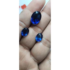 Piedra de cuarzo azul ojo de gato 10x14mm, gema suelta, cabujón de cuarzo azul natural, gema de cuarzo azul ojo de gato - Product Image 1