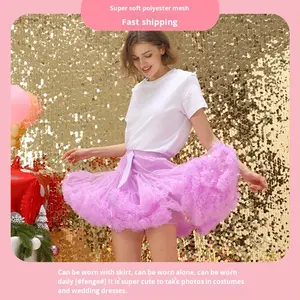 Media falda <span class=keywords><strong>sin</strong></span> hueso de nube súper hinchada para adultos Falda de Lolita de fiesta de pastel de malla de poliéster suave - Product Image 2