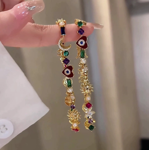 Pulseras con piedras preciosas de colores, cristales, rubíes y flores; pulseras de jade talladas vintage. - Product Image 3