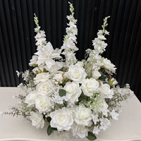Boule de fleurs artificielles personnalisée PPS, blanche, pour centre de table de mariage, décoration de table pour événements de mariage