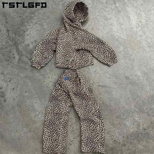 Custom Over Digital Hunting Camo Hoodie Pullover Hombres Heavyweight 480gsm 500gsm All Over DTG Leopard Printed Boxy Hoodie Hombres - Product Image 5