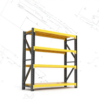 Étagère de stockage durable pour entrepôt, en acier à 5 couches, anti-corrosion, multi-niveaux, revêtement époxy bleu, capacité de charge de 150 kg
