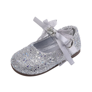 Nuove Scarpe per Bambine Primavera 2026, Stile Principessa con Fiocco, Eleganti Scarpe Coreane con Glitter e Diamanti, Suola in Gomma - Product Image 2
