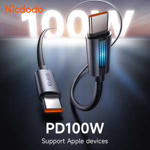Mcdodo 574/571 Charge rapide 100W PD USB-C à USB-C Câble de données Lumière Respiration LED Nylon Matériau Tressé pour iOS Android Mac - Product Image 4
