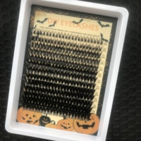 Cils en grappe noir mat à marque privée, logo personnalisé, faux cils doux en vison synthétique non brillants, kit de cils DIY en gros