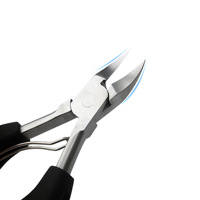 FOCSTAR Kit professionnel de haute qualité en acier inoxydable courbé pour le nettoyage des ongles, pince à cuticules et coupe-ongles pour les orteils, couleur argent