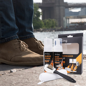 <span class=keywords><strong>Kit</strong></span> <span class=keywords><strong>de</strong></span> Limpieza <span class=keywords><strong>de</strong></span> <span class=keywords><strong>Zapatos</strong></span> <span class=keywords><strong>de</strong></span> <span class=keywords><strong>Gamuza</strong></span> Húmeda S-King Premium con Espuma, Quitamanchas, Cepillo Portátil y Toalla - Product Image 6