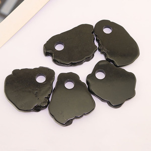 TB0881 Agujero grande <span class=keywords><strong>Piedra</strong></span> natural Blanco Negro Turquesa Forma libre Losa Slice Nugget <span class=keywords><strong>Colgante</strong></span> para collar de bufanda - Product Image 3