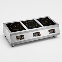 Cuisinière à induction électrique à trois brûleurs en acier inoxydable de qualité supérieure pour restaurants