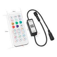 Contrôleur LED RGB intelligent LAMPOW avec télécommande BLE, retard de musique, étanche IP68, portée de 15 m et charge maximale de 48 W pour éclairage Rgn