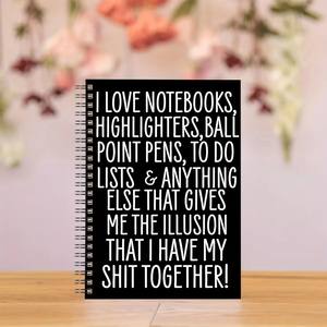 Carnet spirale de haute qualité avec citations humoristiques pour les amateurs de papeterie, carnet A5 ligné pour listes de tâches et notes - Product Image 4