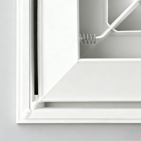 Diffuseur d'air carré pour plafond HVAC, en aluminium/acier galvanisé, plastique ABS, durable, installation facile pour l'extérieur