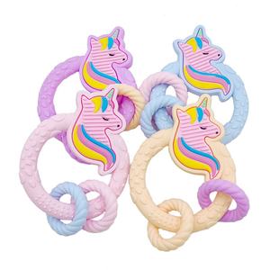 Mordedor infantil de silicona sin BPA con diseño de unicornio, juguete suave para <span class=keywords><strong>dientes</strong></span>, calmante y masticable, seguridad, primer juguete para bebés - Product Image 5