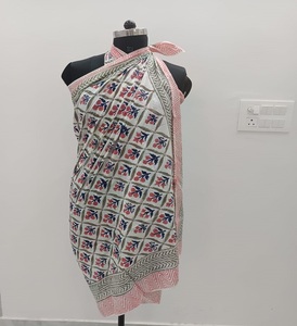 Hand Block Printed Cotton <b>Sarong</b> Boho Beach Wrap Lightweight Beach Cover Up Boho Summer Wrap Eco Friendly Handmade <b>Sarong</b> - Product Image 2