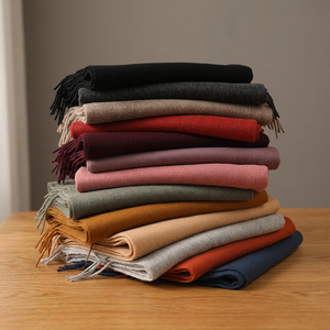 Nuevo Chal de Lana de Cordero de Color Sólido, Bufanda Casual de Invierno Gruesa y Cálida Unisex - Product Image 1