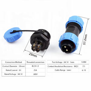 LP/<span class=keywords><strong>SP17</strong></span> senza saldatura IP68 cavo cavo impermeabile connettori maschio femmina 2/3/4 perno a vite tipo avorio presa presa dado posteriore - Product Image 4