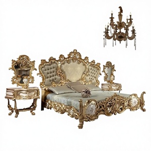 Cama de Matrimonio de Madera Maciza Tallada a Mano de Lujo, Muebles de Dormitorio Personalizados de Primera Calidad - Product Image 2