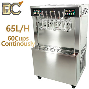 Machine à crème glacée molle certifiée CE/RoHS, machine à crème glacée à 3 saveurs, machine à yogourt glacé Miken - Product Image 1