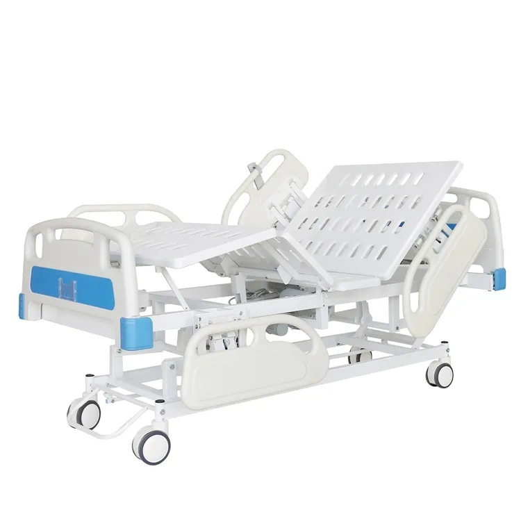 Cama de hospital elétrica do icu paciente dos equipamentos médicos dos cuidados intensivos com os trilhos laterais do ABS para o cuidado fácil