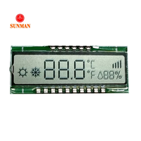 LCD COB Reflektif 5 Digit Segmen Positif TN 3.0V Tampilan Suhu Kelembaban SML05144