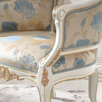 Fauteuils d'appoint en bois massif de style français antique classique, fauteuil d'appoint de luxe avec accoudoirs pour salon, fauteuil de salon pour hôtel