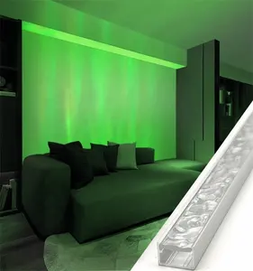 0.5m/1m 3D水波纹发光二极管铝型材，用于RGB魔彩发光二极管刚性条照明DC5V壁挂式大气条形灯