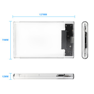 HDD Enclosure 2.5 Inch <b>SATA</b> USB3.0 External Hard <b>Drive</b> Case Transparent With Cable Included For Desktop Laptop Use - Product Image 1