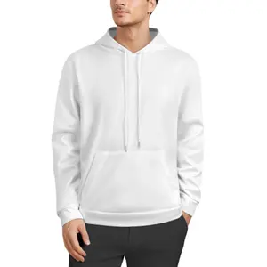Sweatshirts à capuche et sweatshirts unis à impression personnalisée avec logo personnalisé vierge et manches longues pour hommes