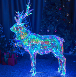 Décorations de Noël commerciales, cadre lumineux coloré en forme de renne, motif de famille de cerfs, lumière décorative intérieure et extérieure - Product Image 4