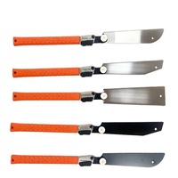 Scie japonaise pliable pour bois dur, scie à tirer 17 TPI pour la coupe et l'élagage des arbres, lame à double tranchant, scie à main japonaise pliable pour le travail du bois