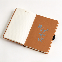 Carnet A5 avec couverture textile, motif floral brodé, couverture rigide, journal de voyage, cadeau