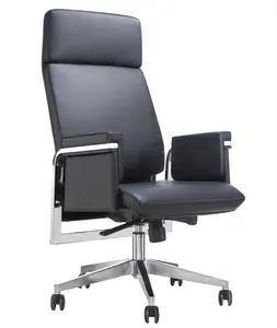 Ayarlanabilir patron yöneticisi ergonomik lüks yüksek geri hakiki deri yönetici ofis gerçek deri sandalye