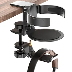 GMTA 360 אלומיניום סגסוגת מתכת משחקי תצוגת תחת שולחן שולחן לשתות כוס אוזניות אוזניות וו מחזיק מעמד הר