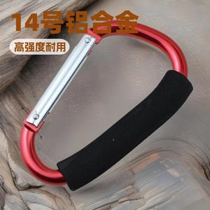 Mousqueton en alliage d'aluminium de type D 14 #   Rouge avec poignée en éponge haute résistance pour le levage et l'utilisation en extérieur - Product Image 1