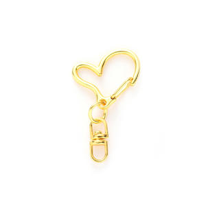 PD003 venta al por mayor lindo Irregular Corazón de melocotón figura-8 llavero Metal perro hebilla corazón torcido joyería para accesorios de bricolaje - Product Image 6