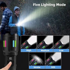 Linterna Táctica LED Recargable USB de 30W, 1000m de Alcance, Impermeable, 600 Lúmenes, con Cuerpo de Aleación de Aluminio, Portátil y con Zoom - Product Image 2