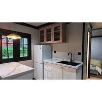 Cabine en verre modulaire de 10 pieds, installation rapide, isolée, en acier léger préfabriqué, revêtement en bois pour camping, villa